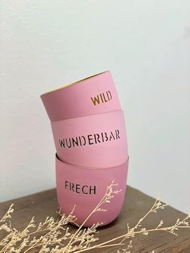 3 x Windlicht wild frech wunderbar Höhe: 7 cm, Ø 7,5 cm, Hellrosa, Gold 3 x Windlicht wild frech wunderbar Höhe: 7 cm, Ø 7,5 cm, Hellrosa, Gold von BOLTZE