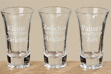 6 Schnapsgläser sortiert H9cm 70ml klar Glas klar von BOLTZE