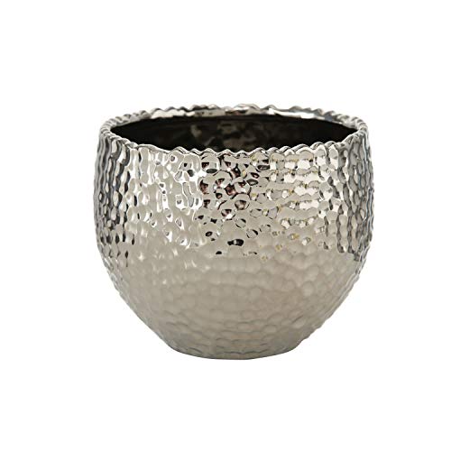 B.o.l.t.z.e 1 x Pflanztopf Lajos Steingut Silber, Größe:klein von BOLTZE