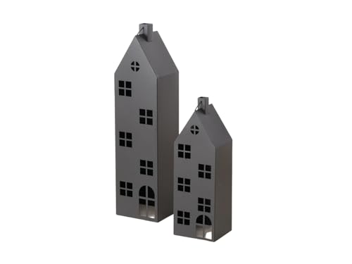 BOLTZE Alba Laterne Haus schwarz 66-96cm 2tlg BOLTZE Alba Laterne Haus schwarz 66-96cm 2tlg von BOLTZE