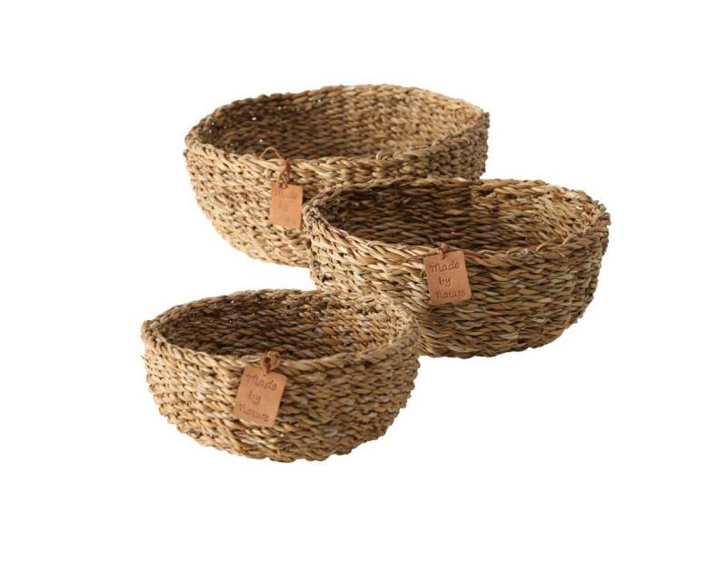 BOLTZE Allzweckkorb Boltze Korb Sophy 3-teilig rund, Aufbewahrungskärbe Seegras von BOLTZE