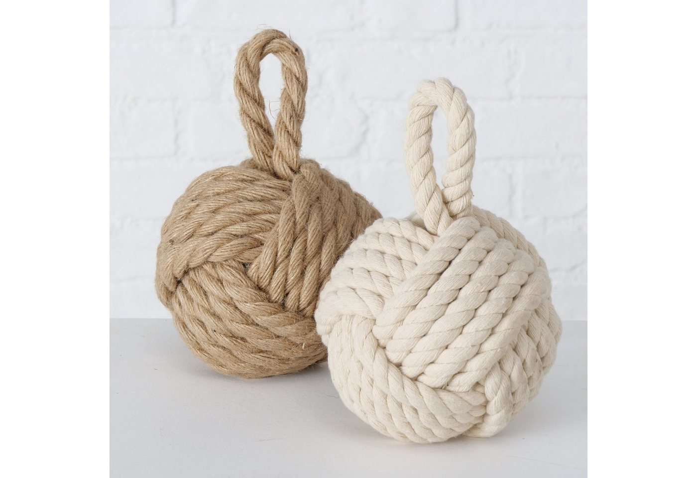 BOLTZE Bodentürstopper Boltze Türstopper Zuber 2er Set in Jute braun und weiß (2 St., 2 Türstopper im Set, Cremeweiß und Naturbraun) von BOLTZE