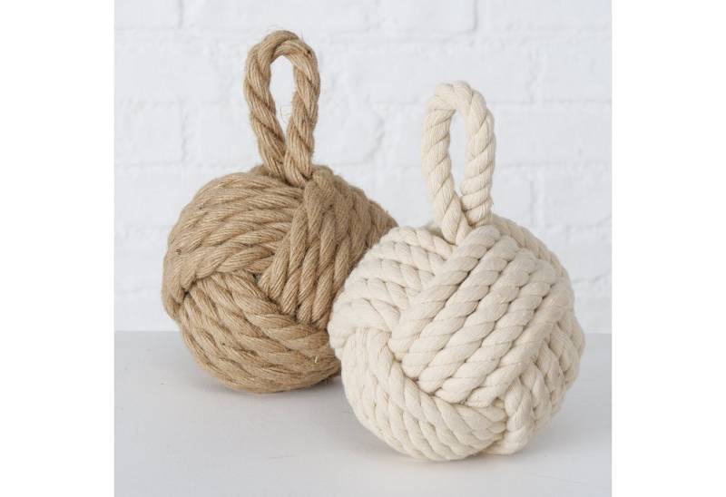 BOLTZE Bodentürstopper Boltze Türstopper Zuber 2er Set in Jute braun und weiß (2 St., 2 Türstopper im Set, Cremeweiß und Naturbraun) von BOLTZE