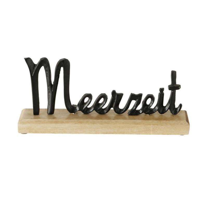 BOLTZE Deko-Schriftzug MEERZEIT schwarz natur Metall L30cm Holz von BOLTZE