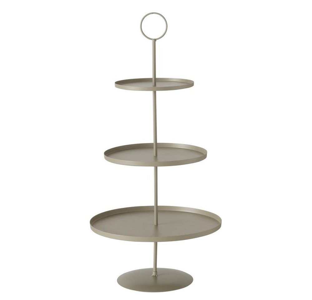 BOLTZE Dekoetagere Samona (1x Etagere, 1 St., 3 Etagen), Obst und Gebäck Metalletagere, Eisen, Beige, 60 x 30 cm von BOLTZE