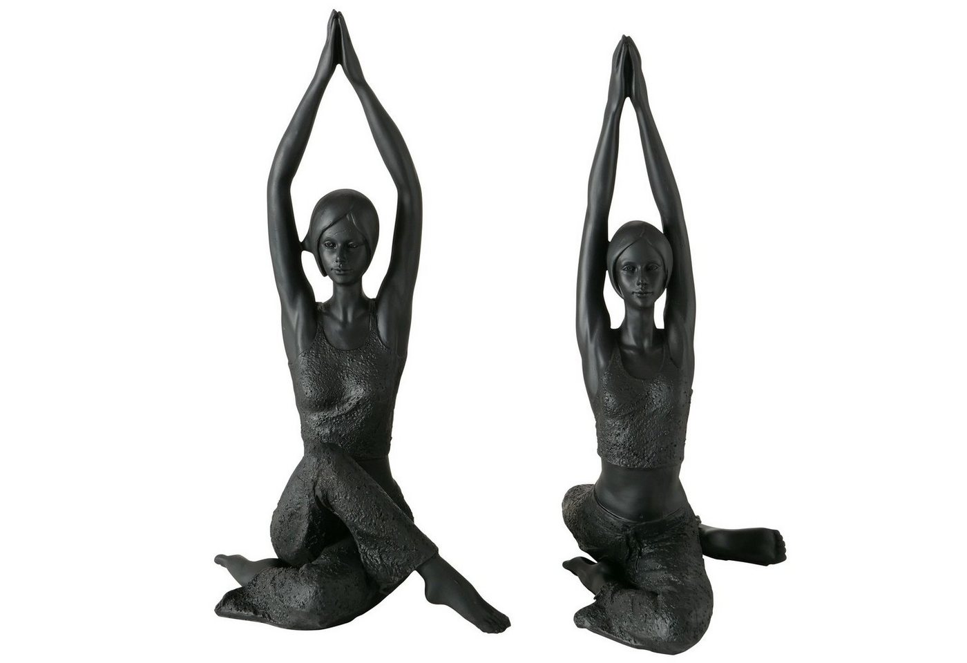 BOLTZE Dekofigur Dekofigur 2er Set "Marysa" aus Kunststoff in schwarz, Yogafigur (2 St) (2 St) von BOLTZE