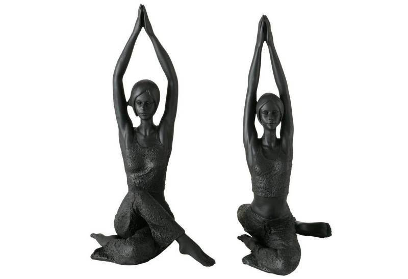 BOLTZE Dekofigur Dekofigur 2er Set "Marysa" aus Kunststoff in schwarz, Yogafigur (2 St) (2 St) von BOLTZE