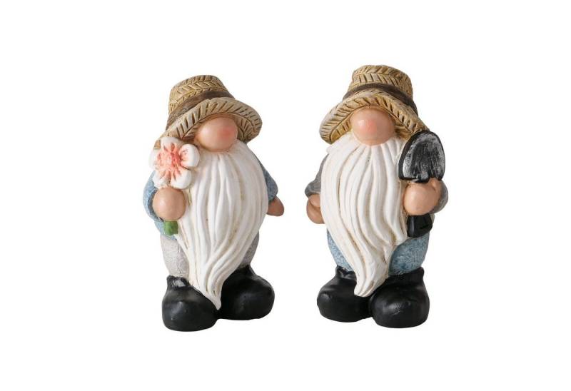 BOLTZE Dekofigur Gartenwichtel 2er Set Gartenfigur Höhe 15cm Sommerwichtel von BOLTZE