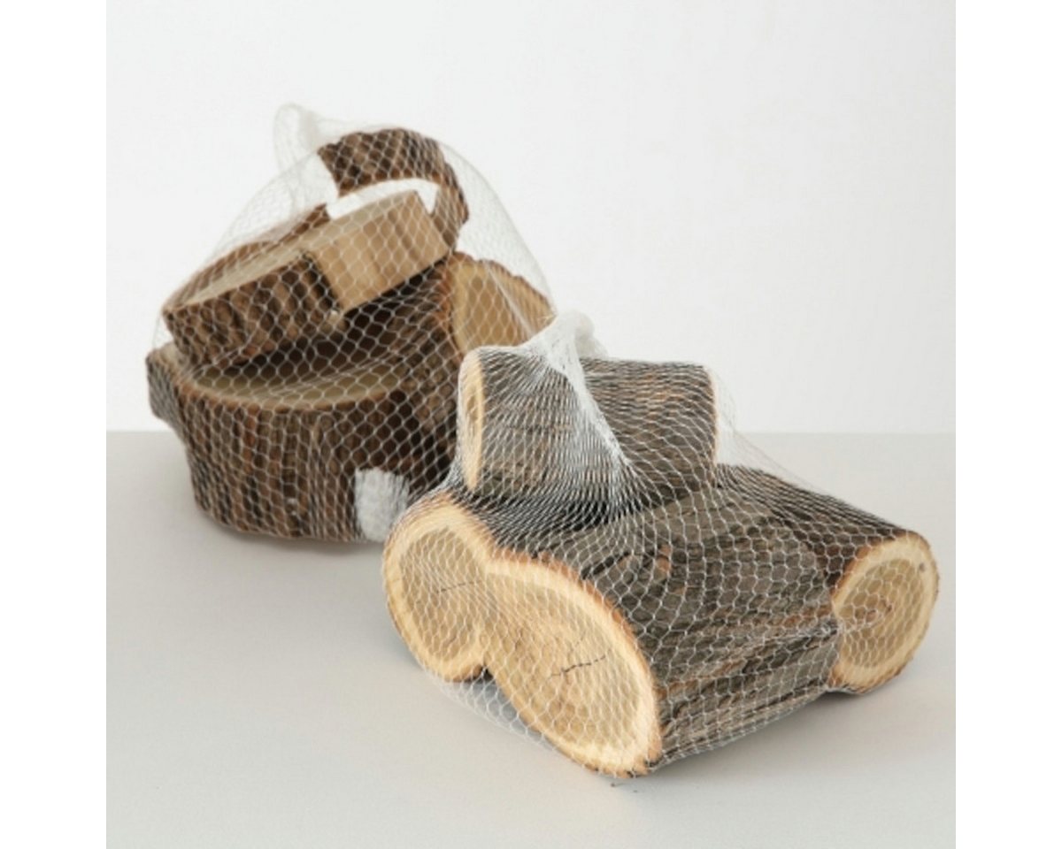 BOLTZE Dekofigur Holzscheiben natur sortiert 12 cm 4tlg. von BOLTZE