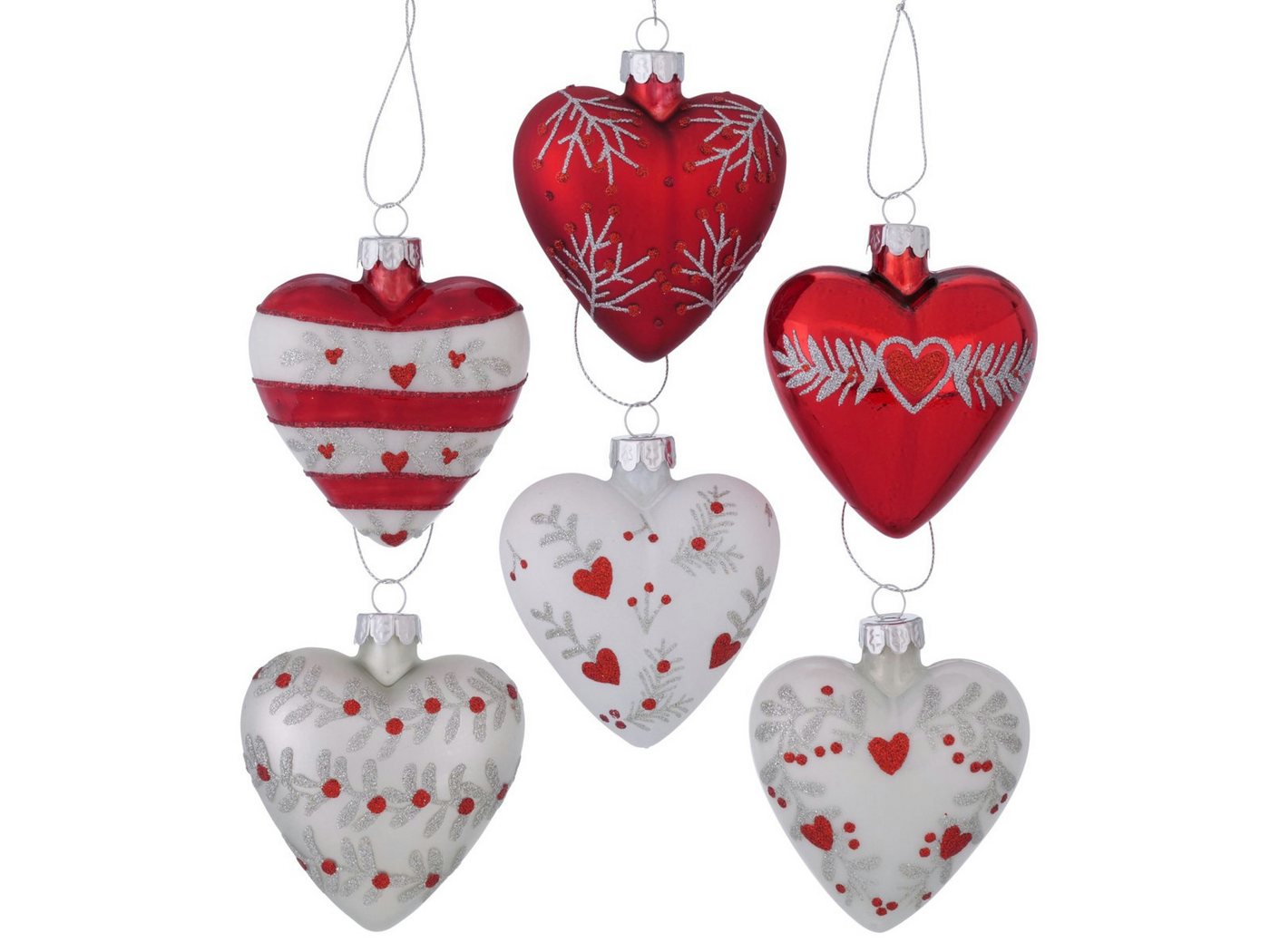 BOLTZE Dekohänger Mavina Herz Weihnachtsanhänger sort. 10cm (1 Stück) von BOLTZE