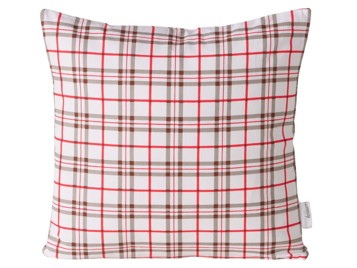 BOLTZE Dekokissen Kitzbühl Kissen beige/rot 40x40cm (1 Stück) von BOLTZE