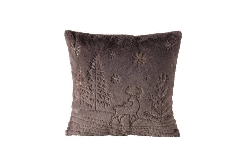 BOLTZE Dekokissen Winterliches Dekokissen mit Hirschmotiv in Braun oder Beige - 45x45 cm von BOLTZE