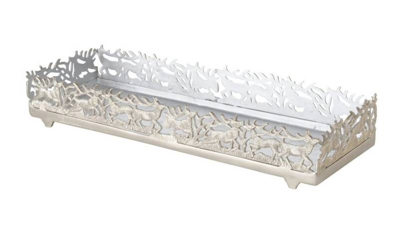 BOLTZE Dekotablett Jakob Tablett silber 20cm von BOLTZE