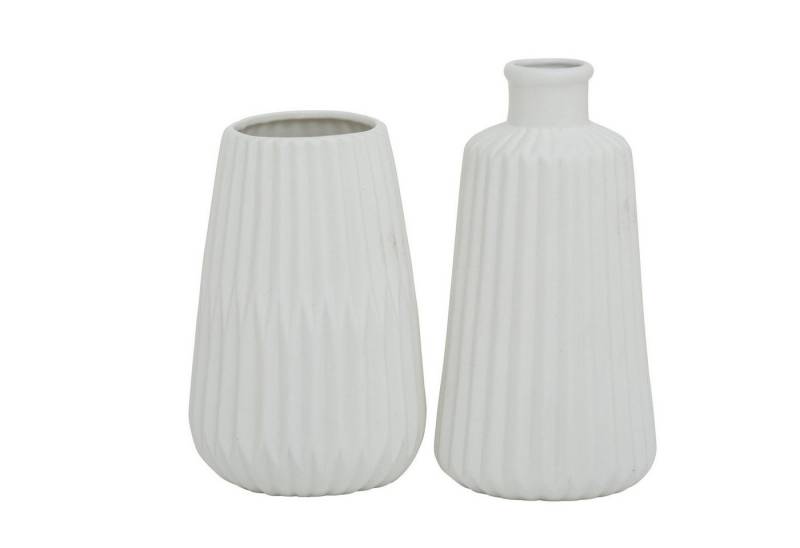 BOLTZE Dekovase 2er Vase Esko Weiß Matt H17cm von BOLTZE