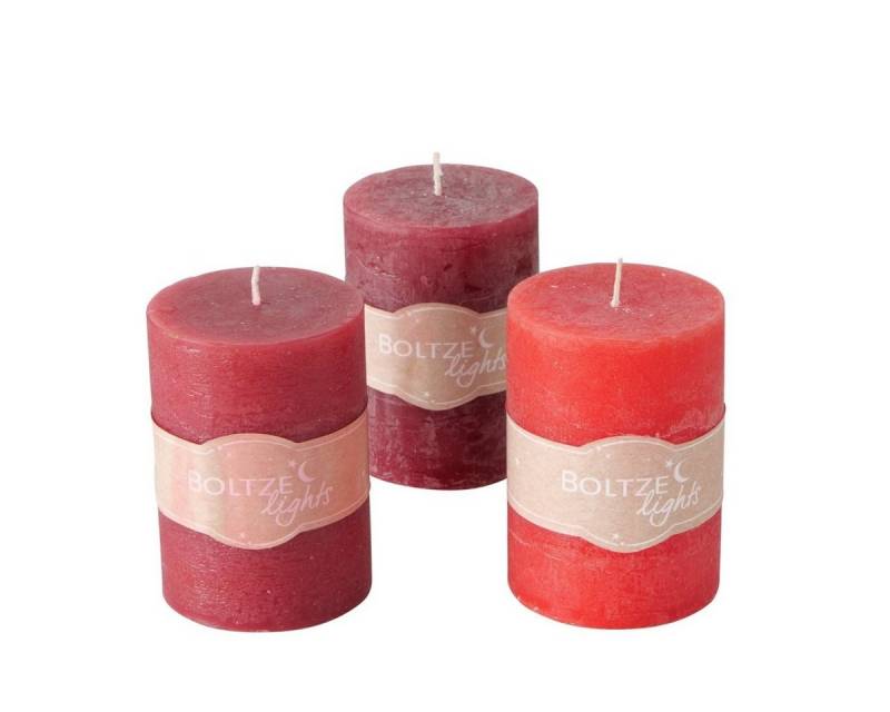 BOLTZE Duftkerze Basic Stumpenkerze rot 10cm sortiert (1 Stück) von BOLTZE