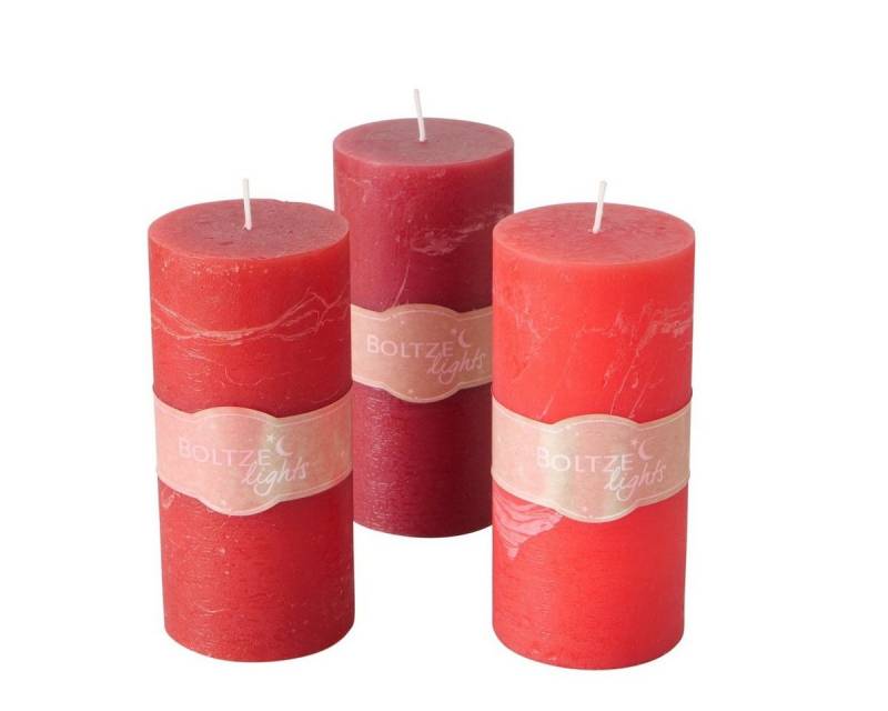 BOLTZE Duftkerze Basic Stumpenkerze rot 15cm sortiert (1 Stück) von BOLTZE