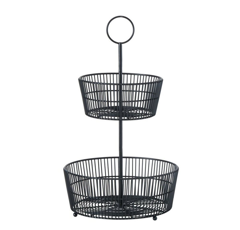 BOLTZE Etagere Gitteretagere BLACK schwarz aus Metall H44cm 2-stöckige Metalletagere Scandi von BOLTZE