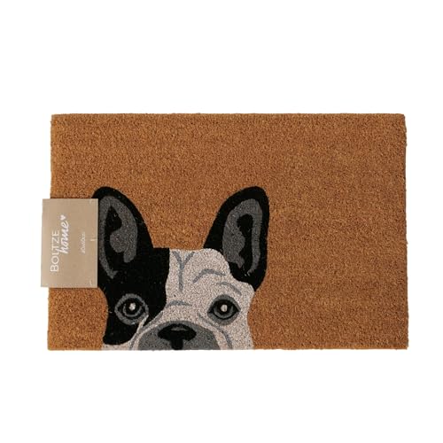 BOLTZE Fußmatte Argie (Farbe Natur/Schwarz, aus PVC und Kokos, LxBxH: 60 x 40 x 1,5 cm, mit Hund Motiv, Rechteck Form, rutschfest, Fußabtreter, Wohnaccessoire) 2060617 von BOLTZE
