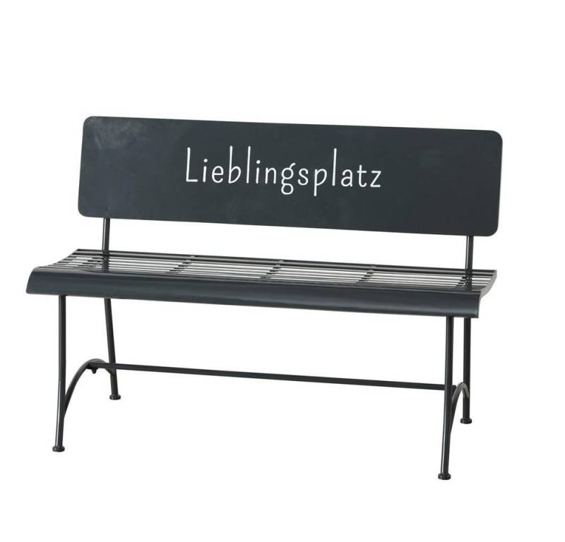 BOLTZE Gartenbank Bank Lieblingsplatz, Metall Dunkelgrau 115 x 55 x 80 cm Outdoor von BOLTZE
