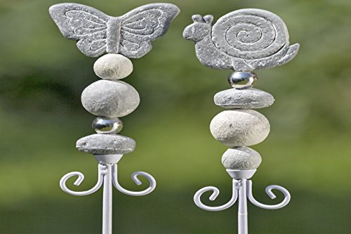 BOLTZE Gartenstab Eva Kunstharz Schmetterling oder Schnecke H 115 cm Stückpreis von BOLTZE