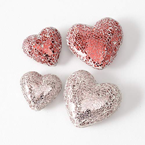 BOLTZE Herz Deko Mosaik Glas lackiert Ø 12 cm 2er Set von BOLTZE
