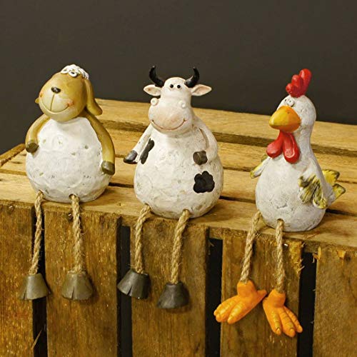 BOLTZE Kantenhocker Farmtier H20c Kunstharz 3er Set von Boltze