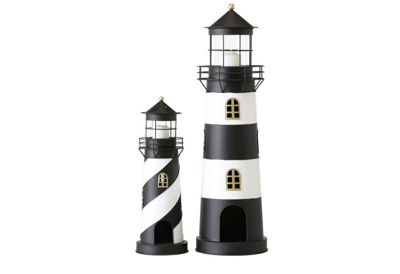 BOLTZE Kerzenhalter Laterne Faro Leuchtturm Windlicht 2er Set (2 St) von BOLTZE