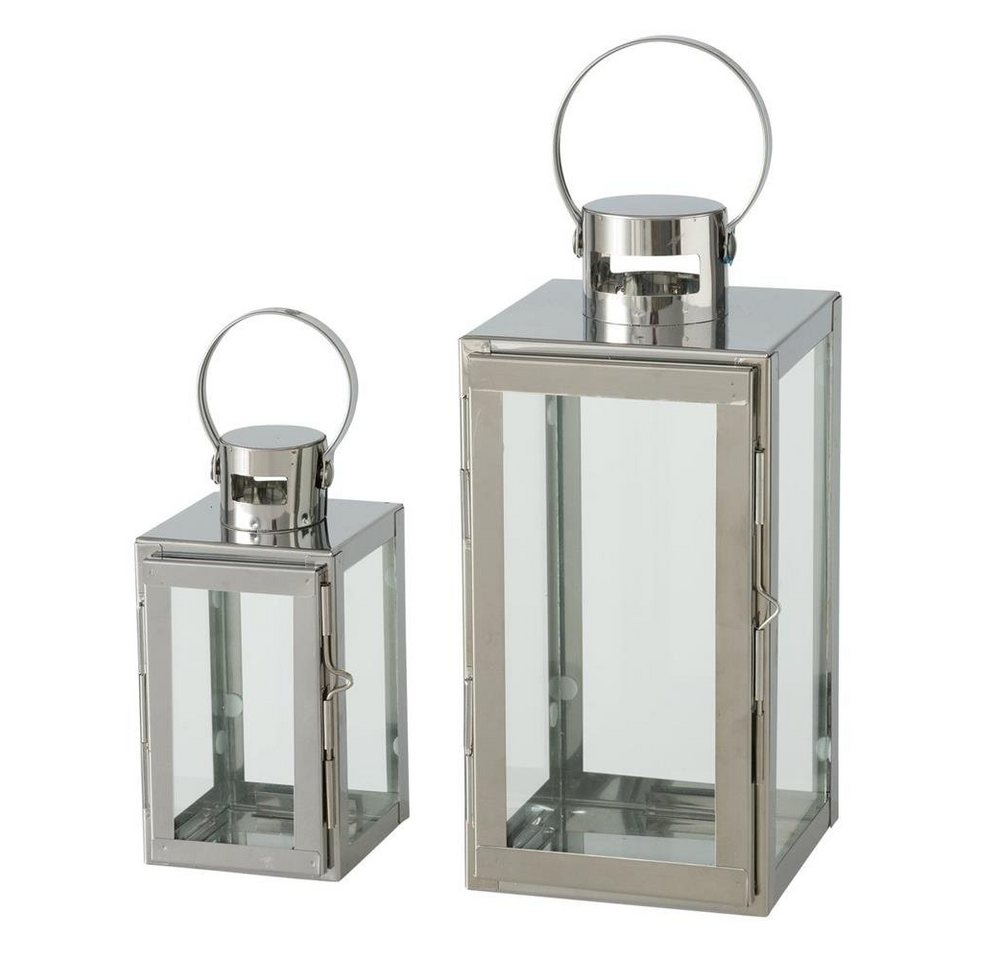 BOLTZE Kerzenlaterne Caruso 2er Set, Silber Windlicht Kerzenhalter Skandinavisches Design von BOLTZE