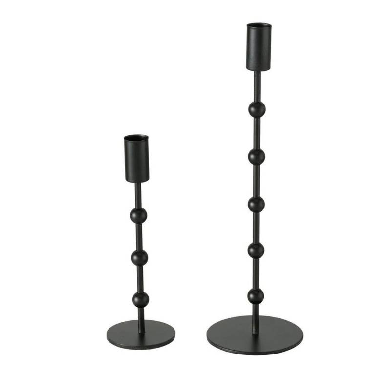 BOLTZE Kerzenleuchter Kimberly, 2er Set, aus Metall, Schwarz Matt von BOLTZE