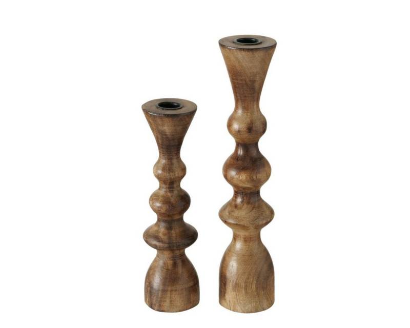 BOLTZE Kerzenständer Boltze Kerzenständer Casconda 2-tlg Set Kerzenhalter aus Holz von BOLTZE