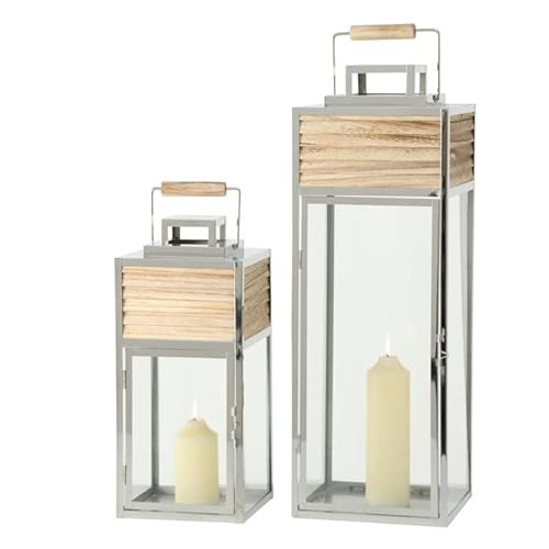 BOLTZE Laterne, 2-teilig, Quadrat, Indoor, Deckenmontage, Silber, Metall, Kerzenhalter, Casual Gatherings von BOLTZE