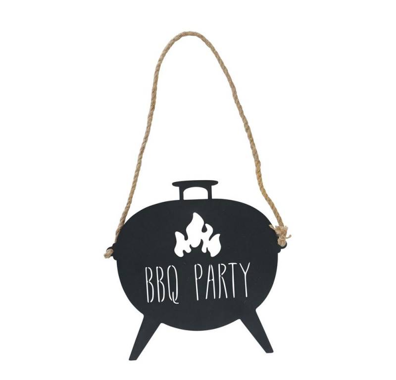 BOLTZE Metallschild Schild BBQ PARTY schwarz aus Metall Hängeschild Grillen Deko Grillecke von BOLTZE