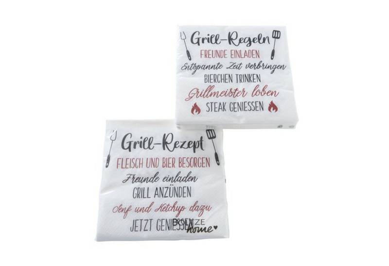 BOLTZE Papierserviette Servietten im 2er Set Grillrezept und Grillregeln 40 Stück von BOLTZE
