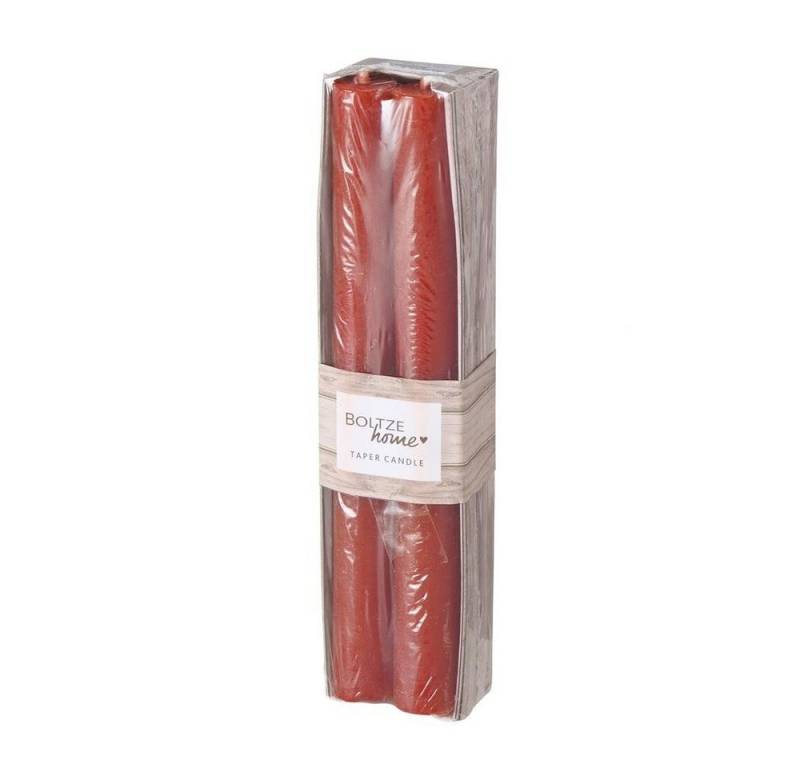 BOLTZE Tafelkerze Stabkerze Melia rot 4 Stück 20 cm, Kerzen Wachskerzen Leuchterkerzen von BOLTZE