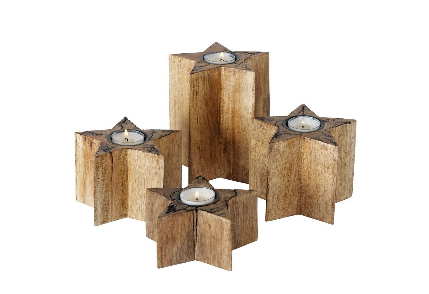 BOLTZE Teelichthalter B. 4 tlg Set Teelichthalter Percha Stern HOCH aus Mango Holz - 2013426 BOLTZE Teelichthalter B. 4 tlg Set Teelichthalter Percha Stern HOCH aus Mango Holz - 2013426 von BOLTZE