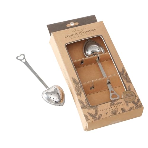 BOLTZE Teesieb Teatime (2 TLG., Farbe Silber, aus Metall, LxBxH: 4 x 2,2 x 14,3 cm, Herzform, Spühlmaschinengeeignet, für losen Tee, Teefilter) 2053017 von BOLTZE