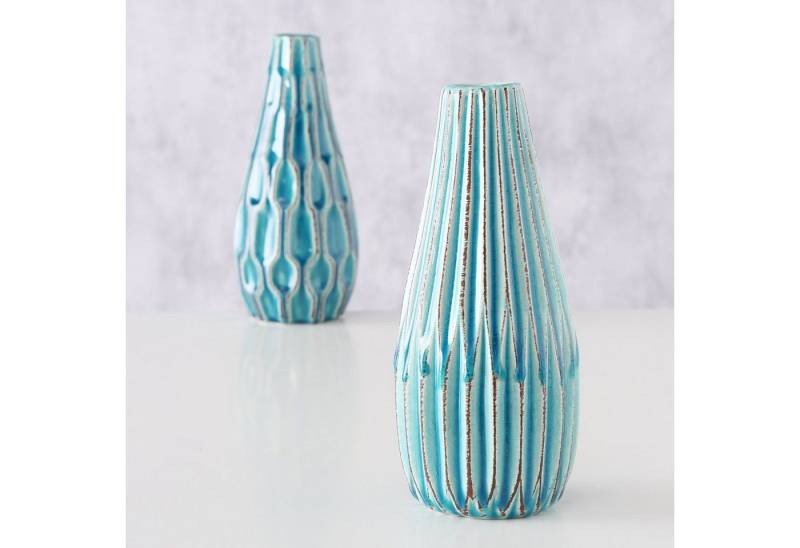 BOLTZE Tischvase Boltze, 2er-Set Vase Lenja, türkis blau von BOLTZE