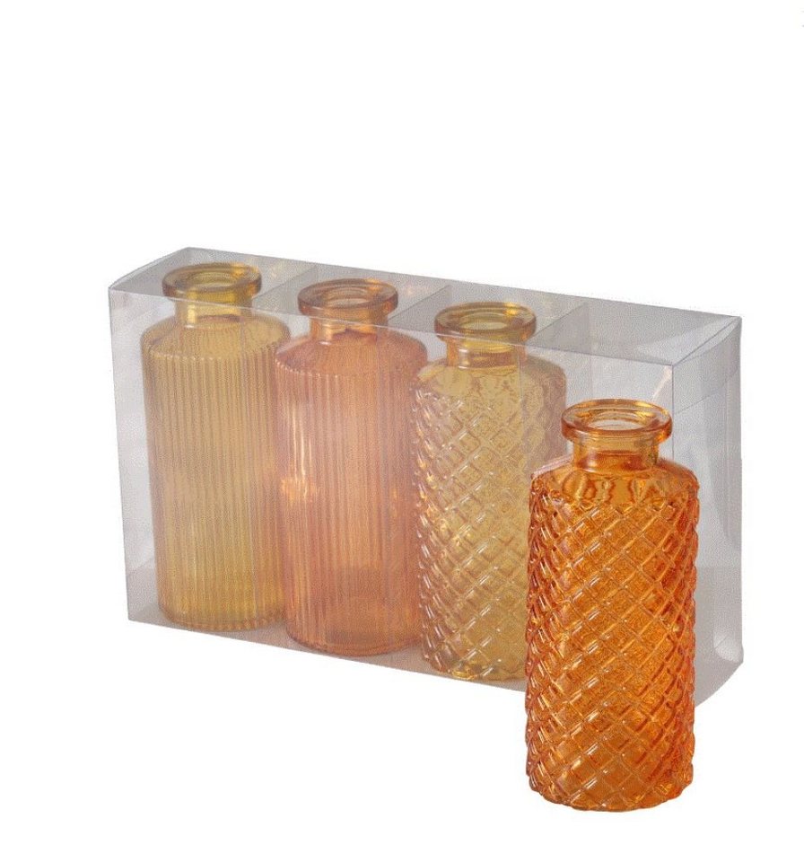 BOLTZE Tischvase Vase Panja, 4 tlg. Orange, glas von BOLTZE