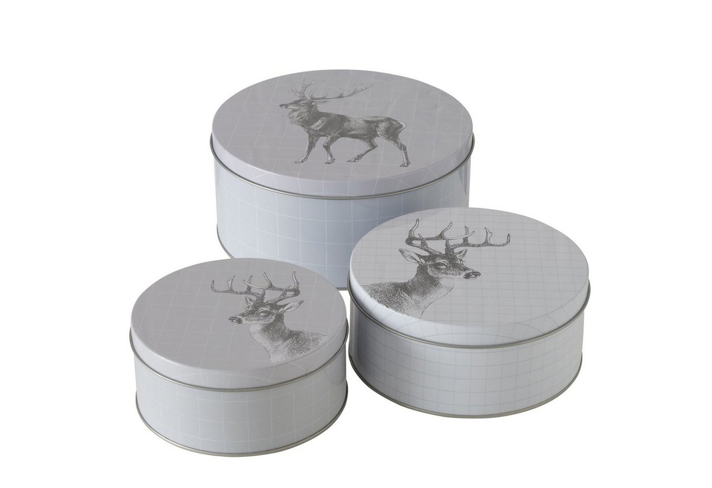 BOLTZE Vorratsglas 3tlg Set Gebäckdose Fredi Luis Ø13,5-20cm Metall Plätzchenbox, Metall von BOLTZE