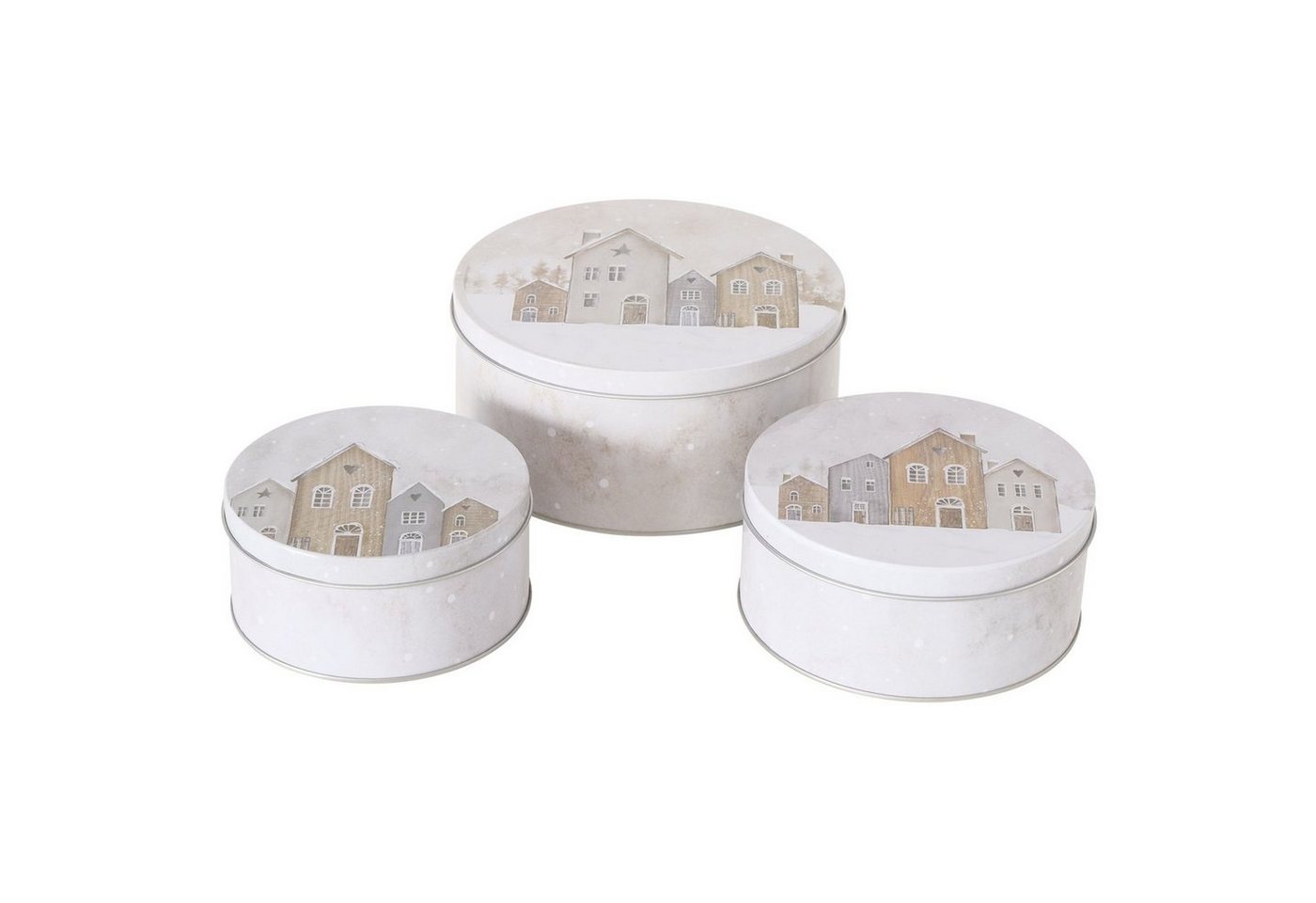 BOLTZE Vorratsglas B. 3 tlg Set Gebäckdosen Houses - 2024390, Metall von BOLTZE