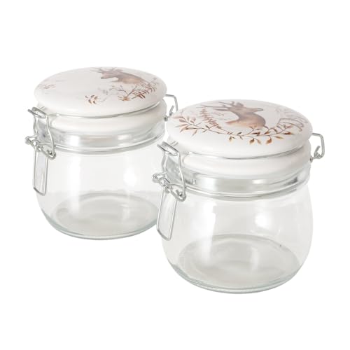 BOLTZE Vorratsglas Voraratsgläser 2er-Set Maria, 450ml mit Hirsch von BOLTZE