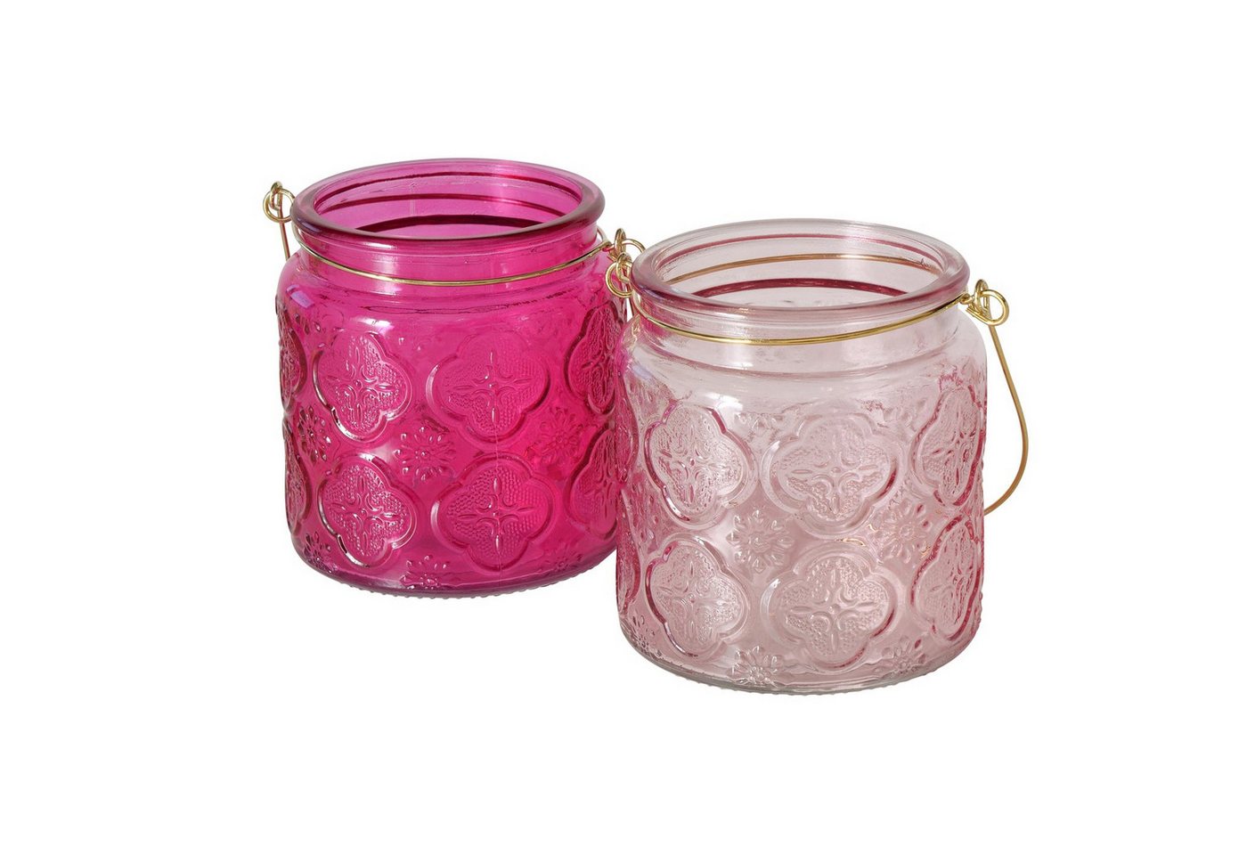 BOLTZE Windlicht 2er Set Teelichthalter Glas 11cm Kerzenständer & Windlichter als Rosa (2 St), aus Glas von BOLTZE