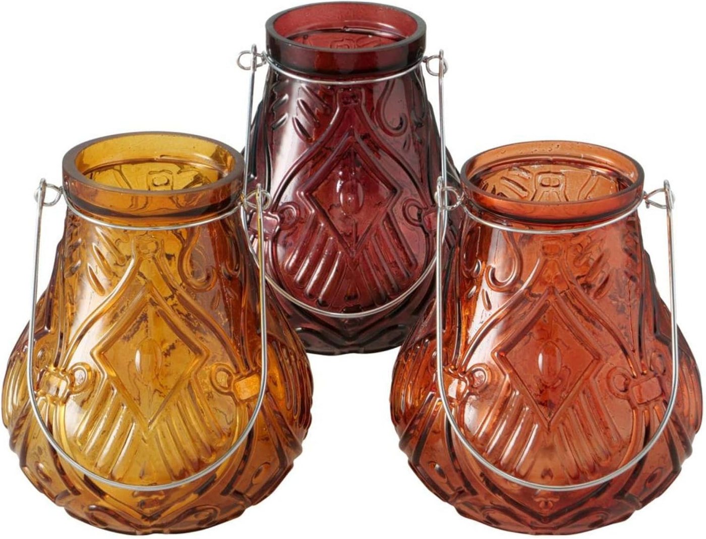 BOLTZE Windlicht Glas Windlichter im 3er-Set stilvolle Deko mit Vintage-Flair von BOLTZE