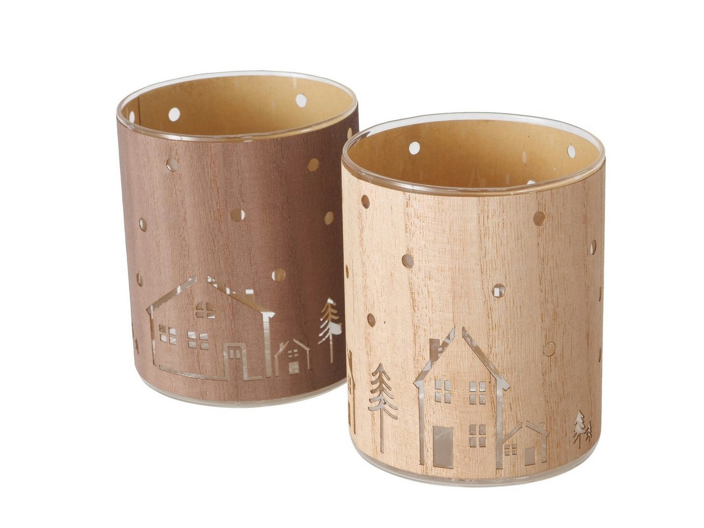 BOLTZE Windlicht Homewood Windlicht braun sortiert 12cm (1 Stück) von BOLTZE