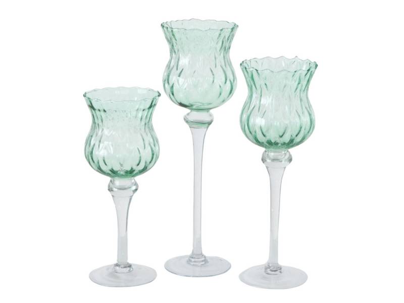 BOLTZE Windlicht Manou Windlicht grün 30 - 40 cm (Set3) von BOLTZE