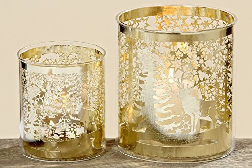 BOLTZE Windlicht Teelichthalter Teelicht Weihnachten Gold Hirsch 2er Set BOLTZE Windlicht Teelichthalter Teelicht Weihnachten Gold Hirsch 2er Set von BOLTZE