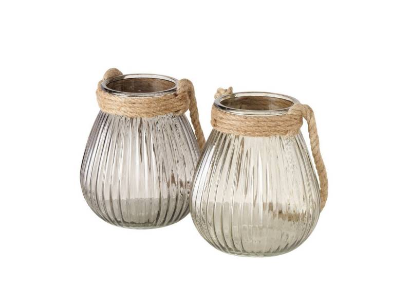 BOLTZE Windlicht Windlicht, 1 Stück, 22 cm hoch, Glas lackiert, Grau oder oder Hellgrün von BOLTZE
