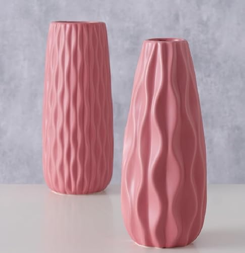 Boltze, Vase Luana 2er-Set Steingut rosa von BOLTZE