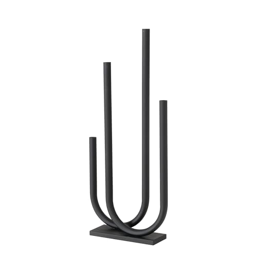 Boltze Kerzenleuchter Tonis (schwarz, Eisen, handgearbeitet, modernes Design, für Stabkerzen, Kerzenhalter, Kerzenständer, Kerzen Zubehör) 2052855 von BOLTZE