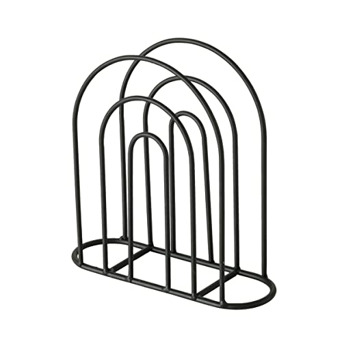 Boltze Serviettenhalter Ronia (Serviettenspender Eisen schwarz, pulverbeschichtet, Maße 18x18x6 cm, für große und kleine Servietten, ovale Form) 2020334 von Boltze